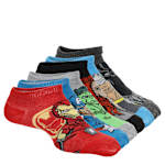 BOYS NO SHOW SOCKS 6 PAIRS - ASSORTED