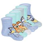 BOYS QUARTER SOCKS 6 PAIRS - LIGHT BLUE