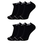 MENS CUSHIONED LOW CUT SOCKS 6 PAIRS - BLACK