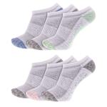 WOMENS CUSHIONED NO SHOW SOCKS 6 PAIRS - ASSORTED