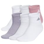 WOMENS ATHLETIC CUSHIONED QUARTER SOCKS 6 PAIRS - ASSORTED