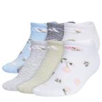 WOMENS CUSHIONED NO SHOW SOCKS 6 PAIRS - ASSORTED