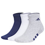 MENS LARGE CUSHIONED QUARTER SOCKS 3 PAIRS - ASSORTED