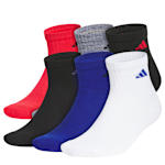 MENS MEDIUM ATHLETIC CUSHIONED QUARTER SOCKS 6 PAIRS - ASSORTED