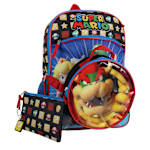 BOYS 5 PIECE MARIO BACKPACK SET - ASSORTED