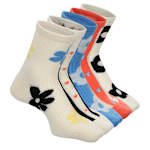 WOMENS RIB QUARTER SOCKS 5 PAIRS - ASSORTED