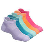 WOMENS SMALL TAB NO SHOW SOCKS 5 PAIRS - ASSORTED