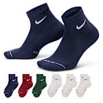 MENS MEDIUM QUARTER SOCKS 6 PAIRS - MULTICOLOR