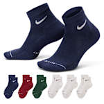 MENS LARGE ELEVATED QUARTER SOCKS 6 PAIRS - ASSORTED