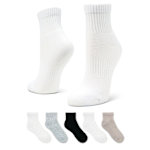 WOMENS QUARTER SOCKS 5 PAIRS - ASSORTED
