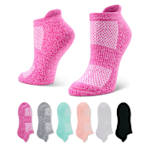 WOMENS TAB NO SHOW SOCKS 6 PAIRS - ASSORTED