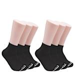 MENS QUARTER SOCK 6 PAIRS - BLACK