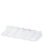 GIRLS NO SHOW SOCKS 6 PAIRS - WHITE