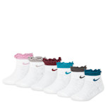 GIRLS QUARTER SOCKS 6 PAIRS - ASSORTED