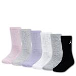 GIRLS EVERYDAY ESSENTIAL CREW SOCKS 6 PAIRS - ASSORTED