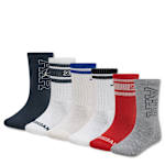 BOYS SMALL EVERYDAY ESSENTIAL CREW SOCKS 6 PAIRS - ASSORTED