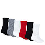 BOYS SMALL EVERYDAY ESSENTIALS CREW SOCK 6 PAIRS - ASSORTED