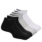 BOYS EXTRA SMALL NO SHOW SOCKS 6 PAIRS - ASSORTED