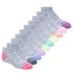 GIRLS MEDIUM NO SHOW SOCKS 10 PAIRS - ASSORTED