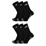 MENS LARGE PERFORMANCE CUSHION CREW SOCKS 6 PAIRS - BLACK