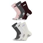 WOMENS MEDIUM CREW SOCKS 6 PAIRS - ASSORTED