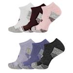 WOMENS MEDIUM NO SHOW SOCKS 6 PAIRS - ASSORTED