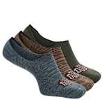 MENS L/XL NO SHOW SOCKS 3 PAIRS - ASSORTED