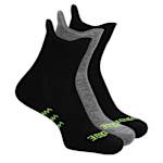 MENS L/XL DOUBLE TAB NO SHOW SOCKS 3 PAIRS - BLACK