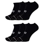 WOMENS PERFORMANCE CUSHION NO SHOW SOCKS 6 PAIRS - BLACK