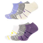 WOMENS PERFORMANCE CUSHION NO SHOW SOCKS 6 PAIRS - ASSORTED