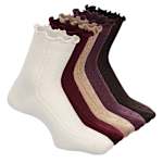 WOMENS LETTUCE QUARTER SOCKS 5 PAIRS - ASSORTED