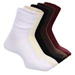 WOMENS SLOUCH HALF CREW SOCKS 5 PAIRS - ASSORTED