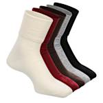 WOMENS TURNCUFF QUARTER SOCKS 5 PAIRS - ASSORTED