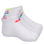 GIRLS EXTRA SMALL LOW CUT SOCKS 6 PAIRS - ASSORTED