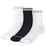 GIRLS MEDIUM HALF CREW SOCKS 3 PAIRS - WHITE
