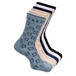 BOYS MEDIUM CREW SOCKS 6 PAIRS - ASSORTED