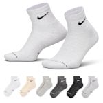 MENS MEDIUM QUARTER SOCKS 6 PAIRS - ASSORTED