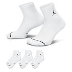 MENS LARGE QUARTER SOCKS 3 PAIRS - WHITE