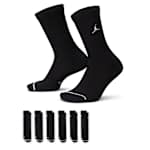 MENS LARGE CREW SOCKS 6 PAIRS - BLACK
