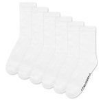 MENS HALF CREW SOCKS 6 PAIRS - WHITE