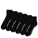 MENS QUARTER SOCKS 6 PAIRS - BLACK