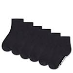 WOMENS QUARTER SOCKS 6 PAIRS - BLACK