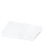 WOMENS LOW CUT SOCKS 6 PAIRS - WHITE