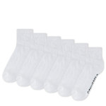 MENS QUARTER SOCKS 6 PAIRS - WHITE