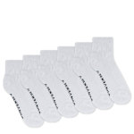 MENS QUARTER SOCKS 6 PAIRS - WHITE