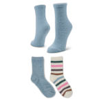 WOMENS CREW SOCKS 2 PAIRS - ASSORTED