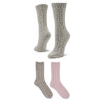WOMENS CREW SOCKS 2 PAIRS - ASSORTED
