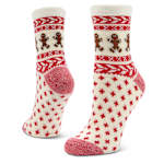 WOMENS GINGERBREAD CREW SLIPPER SOCK 1 PAIR - ASSORTED