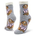 WOMENS FESTIVE DOGGIES CREW SLIPPER SOCK 1 PAIR - ASSORTED