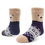 BOYS WINTER BEAR SLIPPER SOCK 1 PAIR - ASSORTED